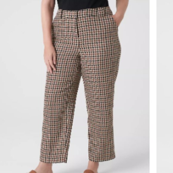 Lane Bryant Modern Straight Ankle Pants in Brown Plaid Women's Size 18 NWT - Picture 1 of 7